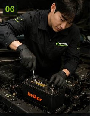 밧데리몬스터 자동차 배터리 장착 및 체결 단계